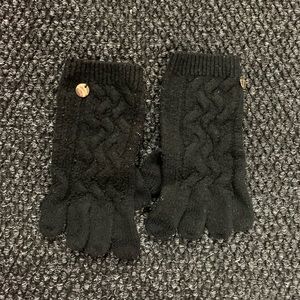 Express Black 5-Finger Winter Gloves Set One Size